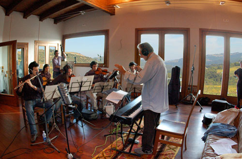 Session d'enregistrement avec chef d'orchestre
